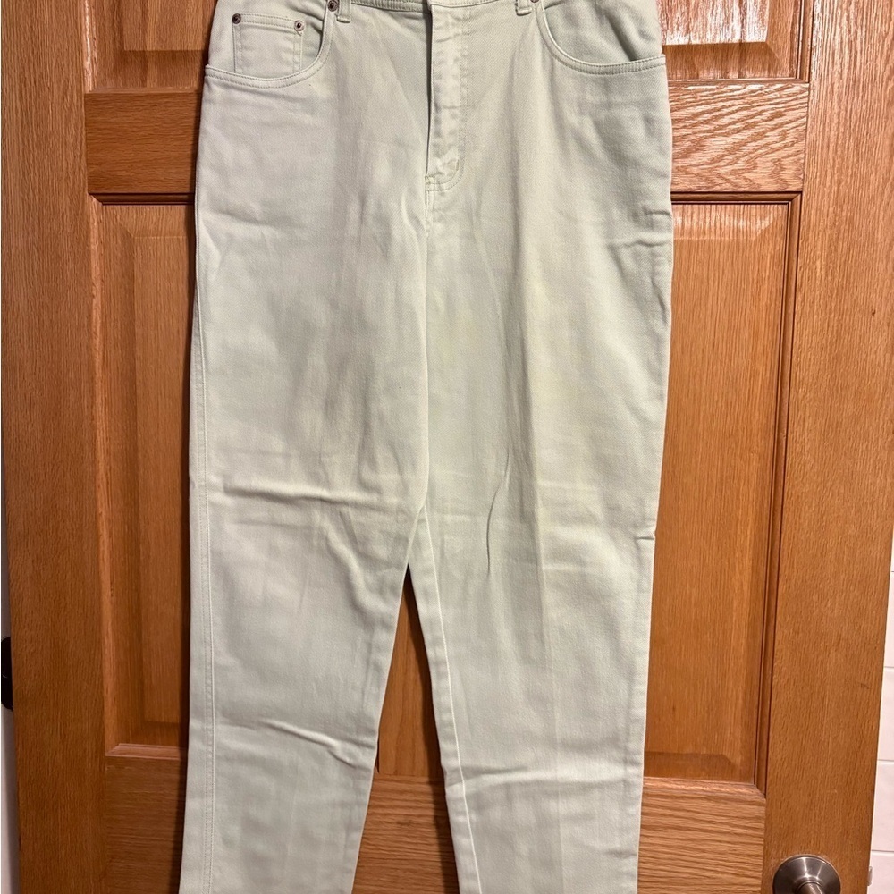 Vintage 90’s Bill Blass Light Mint Green Stretch Denim Jeans Women’s 10 32X28